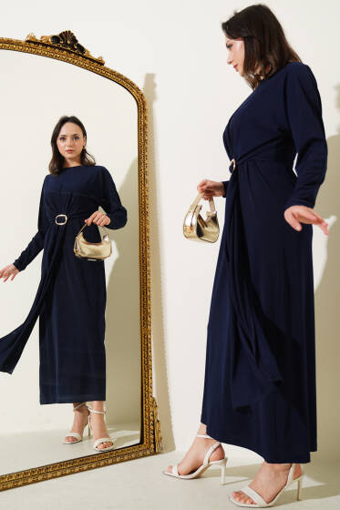 Tokalı İkili Sandy Elbise Lacivert - Elbise