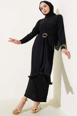 Tokalı İkili Sandy Elbise Siyah 