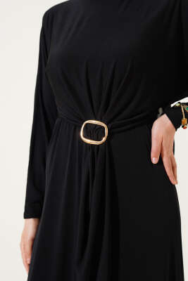 Tokalı İkili Sandy Elbise Siyah - Tesettür Elbise