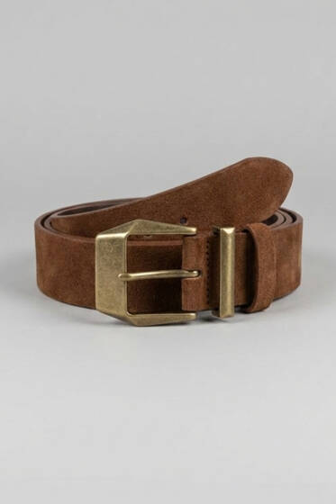 Tokalı Kalın Süet Kemer Taba - Süet Kemer