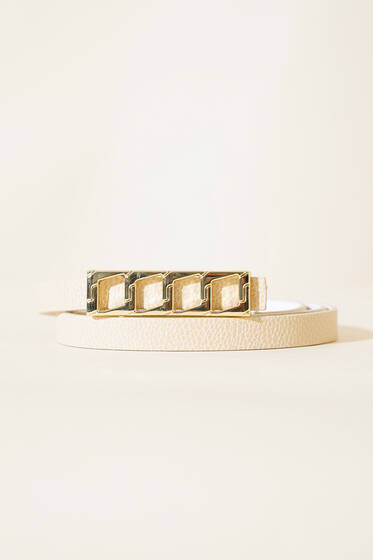 Tokalı Kemer Bej - Deri Kemer