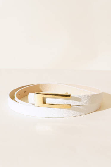 Tokalı Metal Kemer Beyaz - Kemer