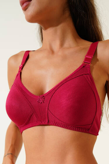 Toparlayıcı Micro Şerit Sütyen Bordo - Toparlayıcı Sütyen / Minimizer Sütyen