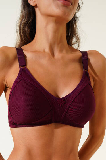 Toparlayıcı Micro Şerit Sütyen Mürdüm - Toparlayıcı Sütyen / Minimizer Sütyen