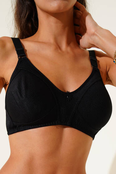 Toparlayıcı Micro Şerit Sütyen Siyah - Toparlayıcı Sütyen / Minimizer Sütyen