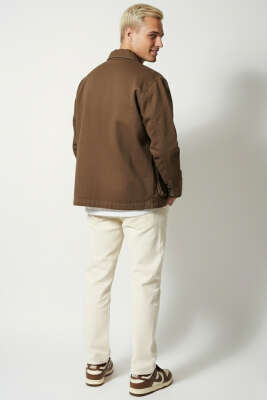 Torba Cep Gabardin Erkek Ceket Kahve - Erkek Ceket