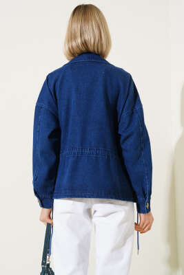 Torba Cep Kapaklı Kısa Kot Ceket Kot - Kadın Giyim Modelleri