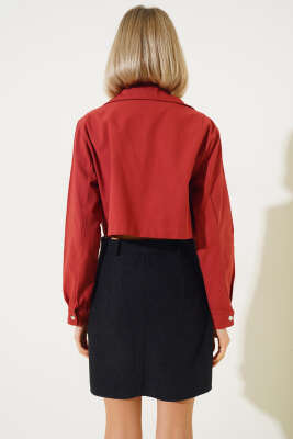 Torba Cepli Gabardin Kısa Ceket Alizarin - Kadın Giyim Modelleri