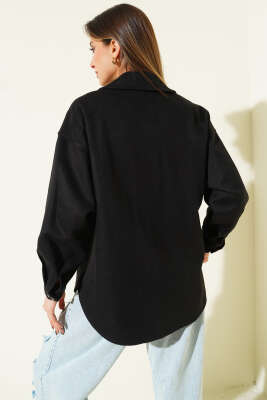 Torba Cepli Kaşe Ceket Siyah - Kadın Giyim Modelleri