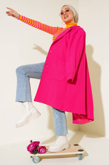 Torba Cepli Kaşe Kaban Fuşya - Kaban