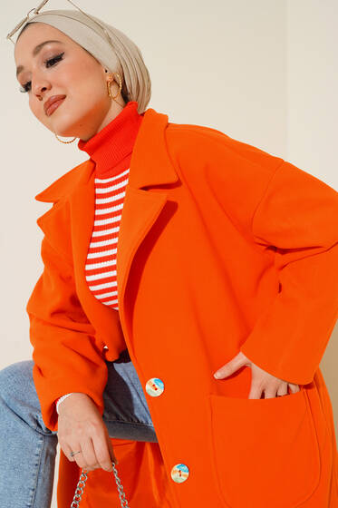 Torba Cepli Kaşe Kaban Oranj - Kaban