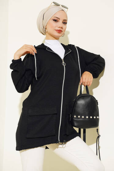 Torba Cepli Keten Kap Siyah - Trençkot