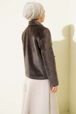 Torba Cepli Kısa Goldfox Ceket Vizon - Ceket