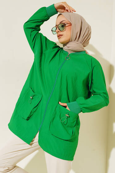 Torba Cepli Yağmurluk Yeşil - Yağmurluk
