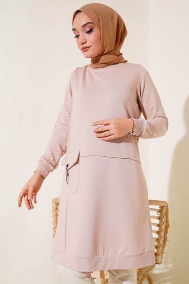 Torba Cepli Zincirli Tunik Bej - Tunik