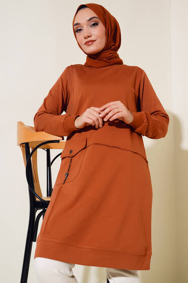 Torba Cepli Zincirli Tunik Taba - Tunik