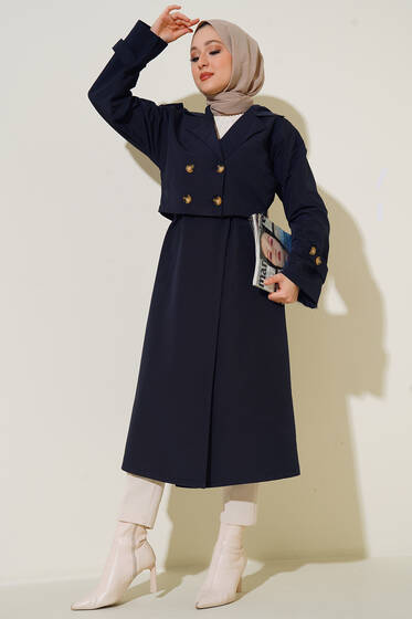 Trençkot İkili Takım Lacivert - Trençkot