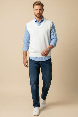 Triko Erkek Süveter Beyaz - Günün Seçilenleri