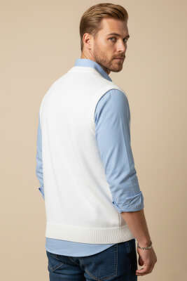 Triko Erkek Süveter Beyaz - Günün Seçilenleri