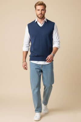 Triko Erkek Süveter İndigo - Günün Seçilenleri