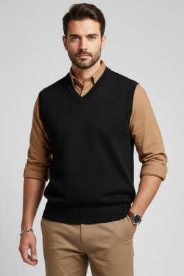 Triko Erkek Süveter Siyah 