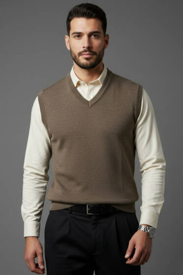 Triko Erkek Süveter Vizon - Günün Seçilenleri