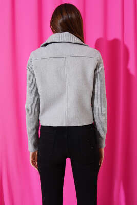 Triko Garnili Kaşe Mont Gri - Kadın Giyim Modelleri