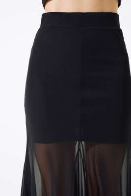 Tül Bel Lastikli Etek Siyah - Kadın Giyim Modelleri