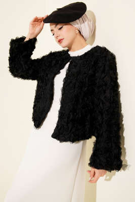 Tül Güllü Ceket Siyah - MISRA