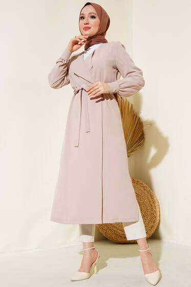 Tünelli Düğme Kap Bej - Trençkot