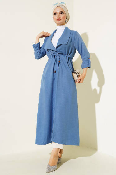 Tünelli Kap Pers Mavisi - Trençkot