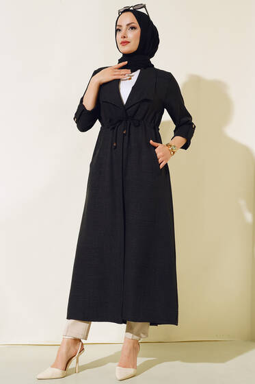 Tünelli Kap Siyah - Trençkot