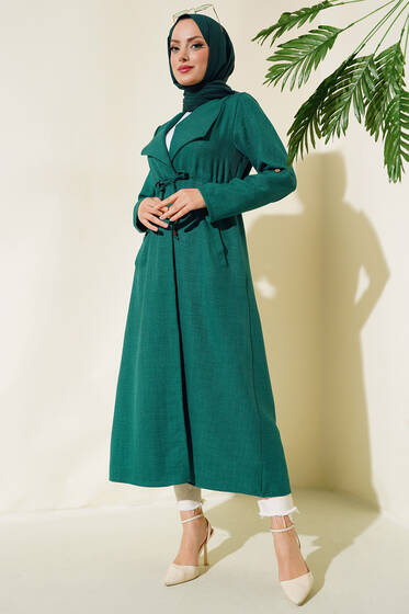 Tünelli Kap Zümrüt Yeşili - Trençkot