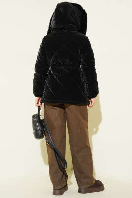 Tünelli Kapüşonlu Kısa Kapitone Mont Siyah - Günün Seçilenleri