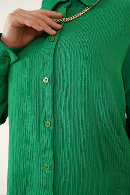 Tuniği Düğmeli Çimen Yeşil İkili Takım - Thumbnail