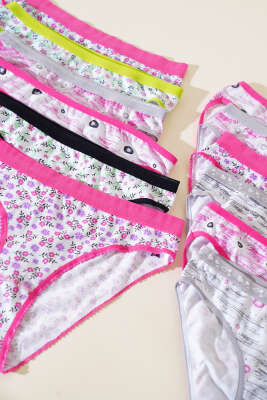 Tutku Bayan 12'li Desenli Bikini Kombin - Slip Külot