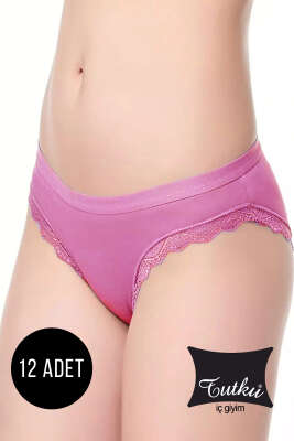 Tutku Bayan 12'li Işık Bikini Pembe - Slip Külot