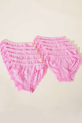 Tutku Bayan 12'li Işık Bikini Pembe - Slip Külot