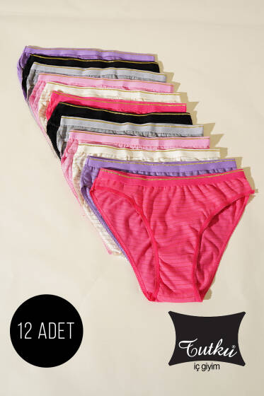 Tutku Bayan 12'li İzel Bikini Kombin - Slip Külot