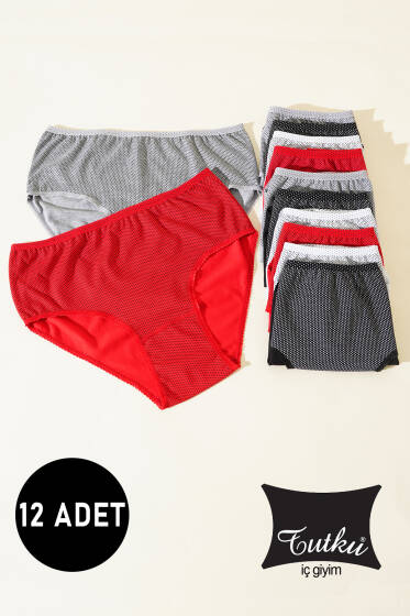 Tutku Bayan 12'li Küçük Puantiyeli Bato Kombin - Slip Külot