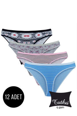 Tutku Bayan 12'li Kumru Bikini Kombin - Slip Külot