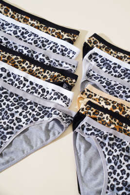 Tutku Bayan 12'li Leopar Bikini Kombin - Slip Külot