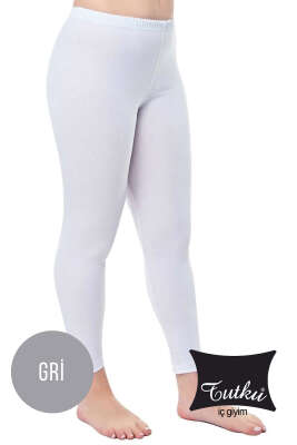 Tutku Bayan Düz Uzun Tayt Gri