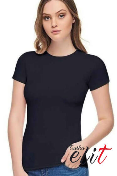 Tutku Elit Bayan Elastan Yarım Kol Body Siyah - Tutku Elit