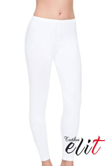 Tutku Elit Bayan Modal Elastan Uzun Tayt Beyaz - Tutku Elit