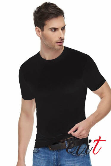 Tutku Elit Elastan Sıfır Yaka Badi Siyah - Tutku Elit