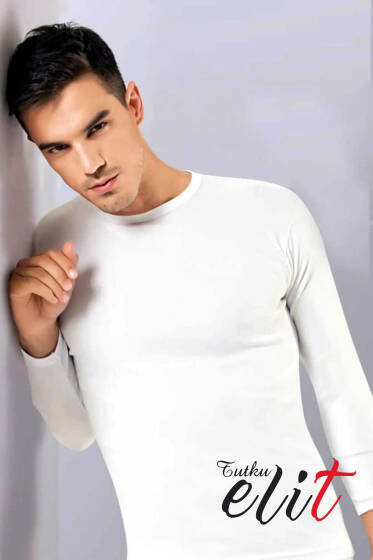 Tutku Elit Elastan Uzun Kol Badi Beyaz - Tutku Elit