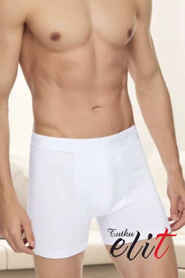 Tutku Elit Modal Elastan Erkek Boxer Beyaz - Tutku Elit