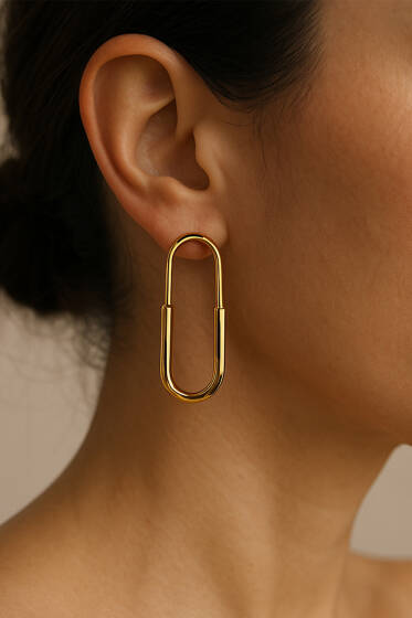 U Çengel Küpe Gold - Küpe