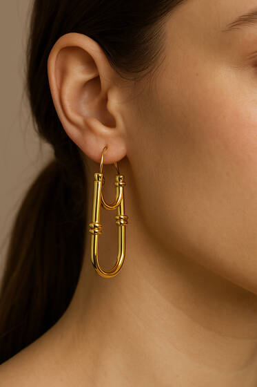 U Model Küpe Gold - Küpe